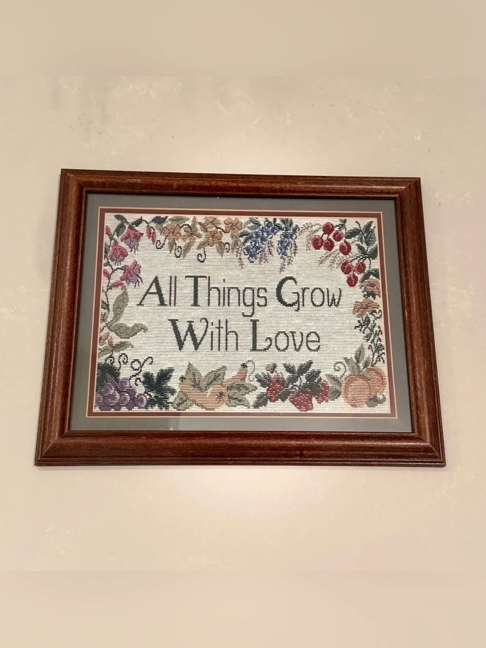Framed Cross-Stitch Wall Art 